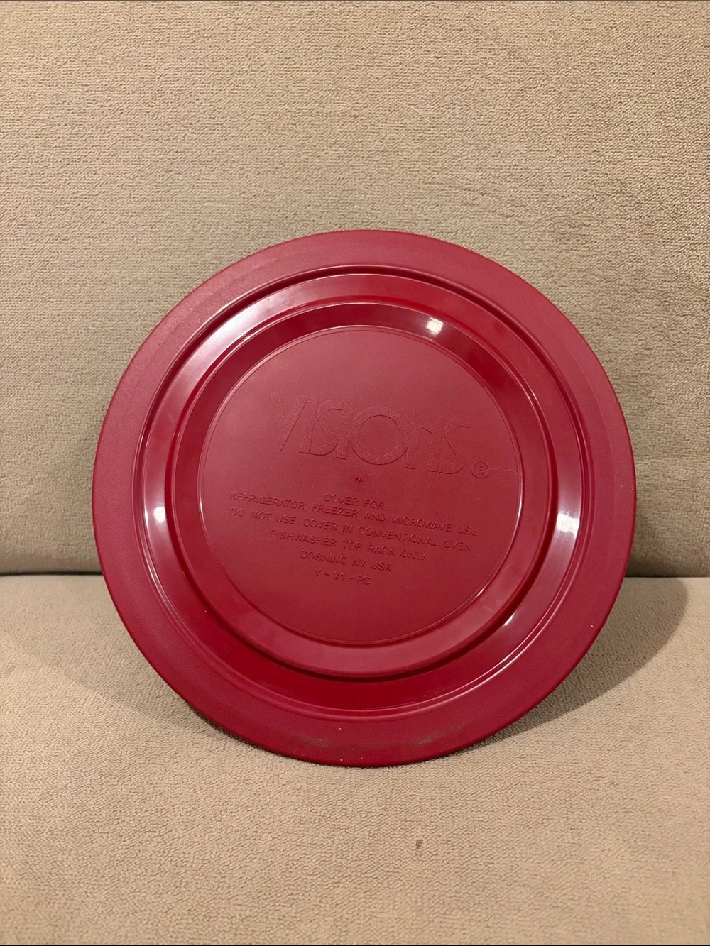 Vintage Corning Visions Cranberry (plum) medium 1 quart V31